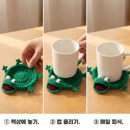 LACIAGA 동물 니트 코스터