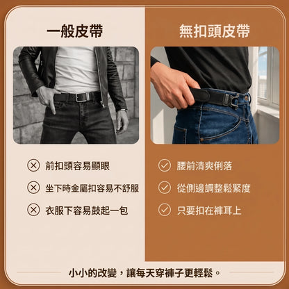 LACIAGA 無扣頭皮帶｜前方無扣頭，腰間更俐落