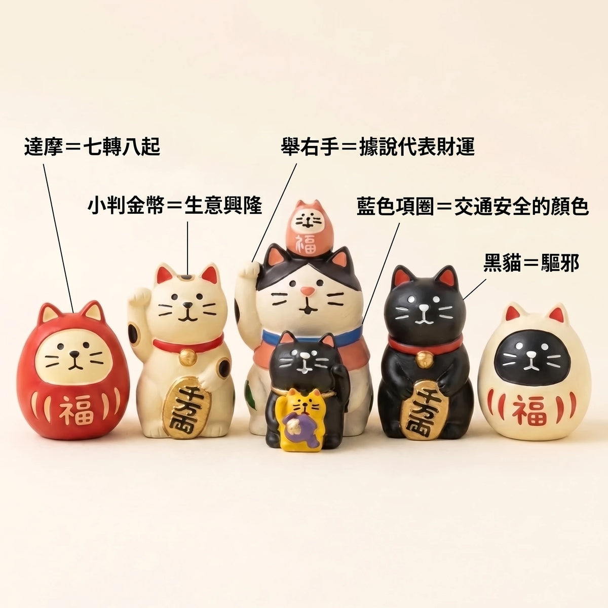 LACIAGA 福氣疊疊招財貓組